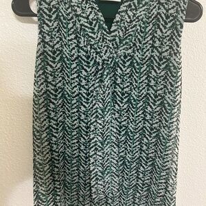Green and white top